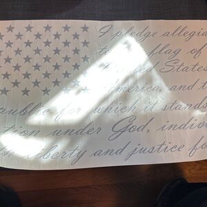Patriotic White and Gray Window Decal